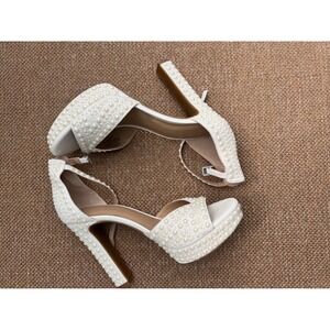 INC Internationa Heels Woman's  8.5 Concepts Pearl Embellished Platform Heels